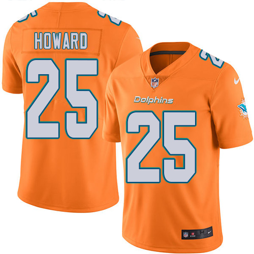 Nike Miami Dolphins 25 Xavien Howard Orange Youth Stitched NFL Limited Rush Jersey